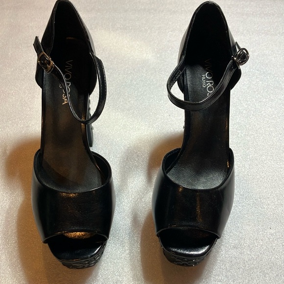 Studded party platform heels. Worn once. - Picture 1 of 7